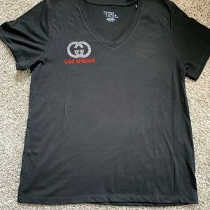Tee w/ Rhinestone “God is good “ decor